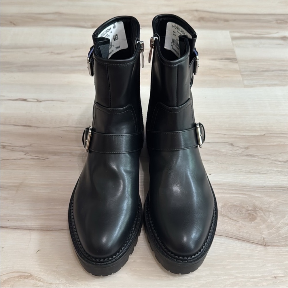 Nordstrom Macombs Water-Resistant Moto Boots – Black | Lug Sole - Picture 7 of 9